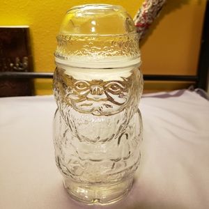 Vtg Canada Clear Glass Apothecary Candy Jar W/Lid